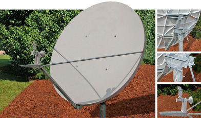 Skyware Global Type 183 1.8 m Ku-band Class III antenna - general view and mounting units